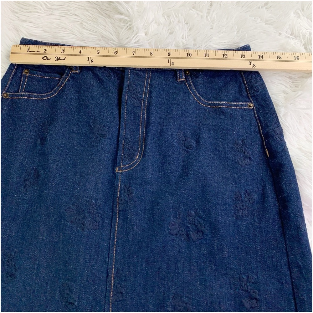 Jason Wu Blue front slit embroidered denim maxi skirt - Picture 5 of 10